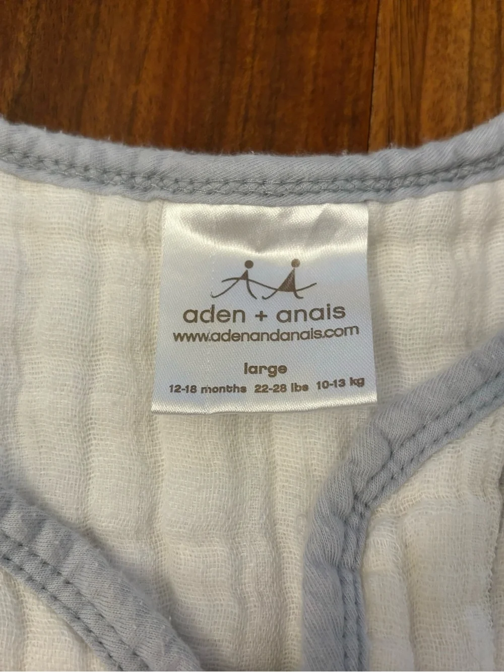Aden+Anais For The Birds White Muslin 4 Layer Sleep Sack Sleep Bag